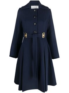LANVIN пальто с объемным воротником и поясом