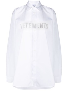 VETEMENTS рубашка с кристаллами и логотипом