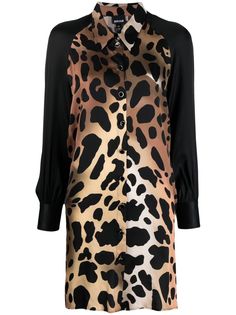 Just Cavalli платье-рубашка с анималистичным принтом