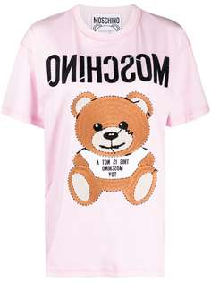 Moschino футболка с вышивкой Teddy Bear