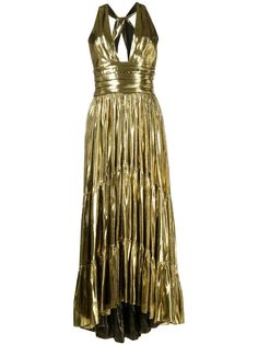 Alexandre Vauthier ярусное платье с эффектом металлик