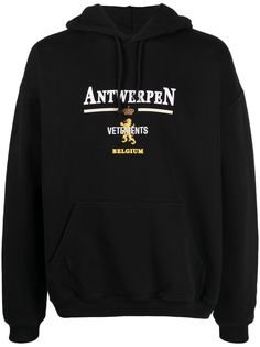 VETEMENTS худи Antwerp с логотипом и отделкой в рубчик