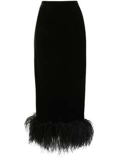 16Arlington бархатная юбка-карандаш с перьями