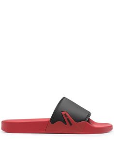 Raf Simons шлепанцы с контрастным ремешком