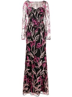 Marchesa Notte длинное платье с пайетками