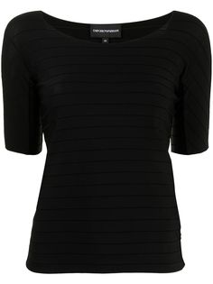 Emporio Armani топ в рубчик с U-образным вырезом