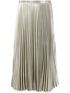Lauren Ralph Lauren плиссированная юбка миди с эффектом металлик