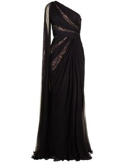 Zuhair Murad кружевное платье с драпировкой