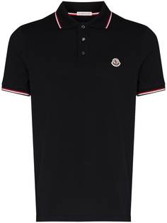Moncler рубашка поло с нашивкой-логотипом