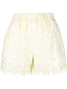 RED Valentino шорты с цветочным узором и вырезами