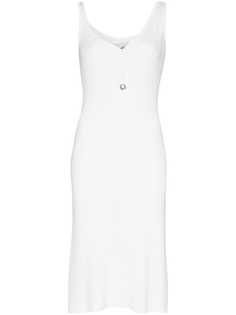 Coperni платье миди с асимметричным вырезом