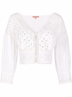 Ermanno Scervino укороченная блузка с английской вышивкой