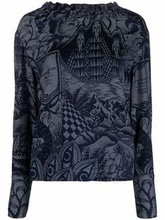 Scotch & Soda блузка со сборками и длинными рукавами
