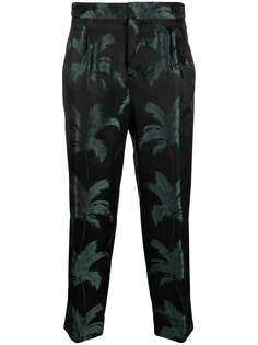 Saint Laurent жаккардовые брюки широкого кроя
