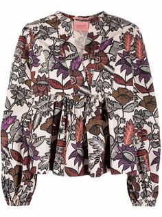 Scotch & Soda блузка с цветочным принтом и V-образным вырезом