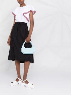 RED Valentino блузка с фестонами на рукавах