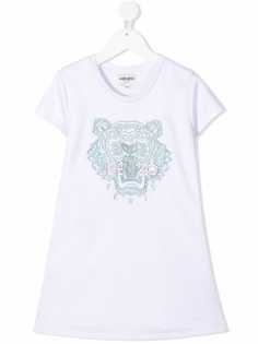 Kenzo Kids платье с узором Tiger и короткими рукавами