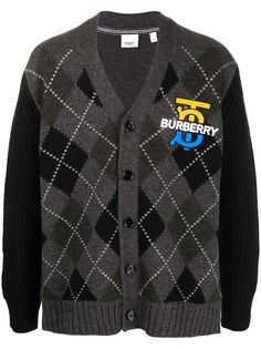 Burberry кардиган с нашивкой-логотипом