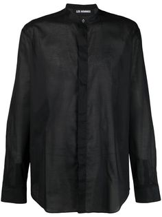 Les Hommes полупрозрачная рубашка с воротником-стойкой