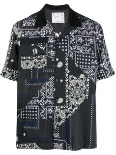 Sacai рубашка с принтом