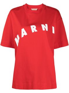 Marni футболка оверсайз Drawn с логотипом