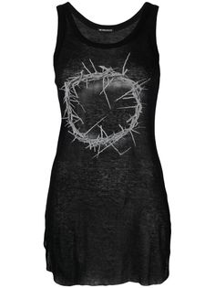 Ann Demeulemeester топ без рукавов с графичным принтом