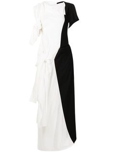 Yohji Yamamoto платье асимметричного кроя в стиле колор-блок