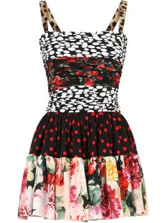 Dolce & Gabbana платье мини в технике пэчворк со сборками