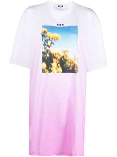 MSGM платье-футболка с фотопринтом