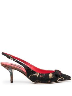 Dolce & Gabbana жаккардовые туфли с ремешком на пятке