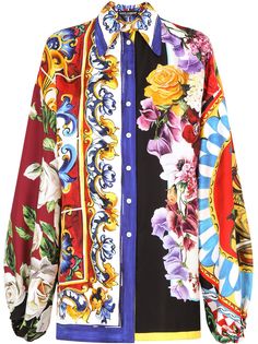 Dolce & Gabbana рубашка с принтом в технике пэчворк