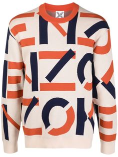 Kenzo толстовка вязки интарсия с логотипом