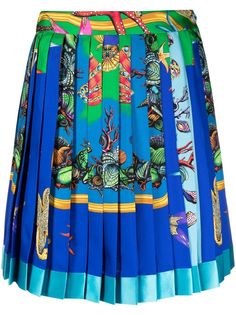 Versace плиссированная юбка мини с принтом