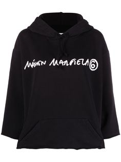 MM6 Maison Margiela укороченное худи с логотипом
