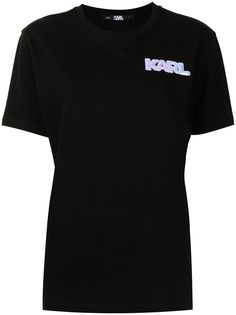 Karl Lagerfeld футболка с нашивкой-логотипом