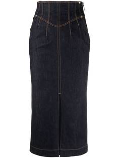 Versace Jeans Couture джинсовая юбка с завышенной талией