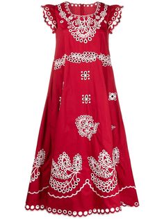 RED Valentino платье миди с вышивкой