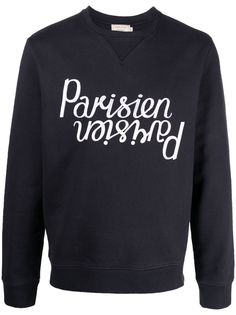 Maison Kitsuné толстовка Parisien с вышивкой