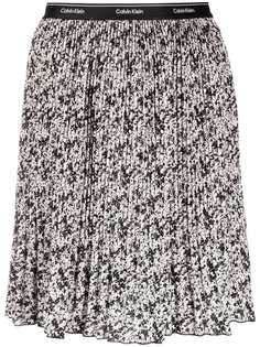 Calvin Klein плиссированная юбка с цветочным принтом