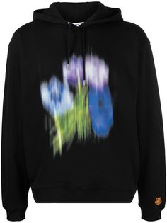 Kenzo худи с кулиской и абстрактным принтом