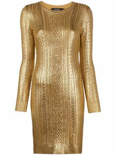 Lauren Ralph Lauren платье фактурной вязки с эффектом металлик