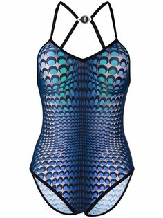 Marine Serre жаккардовый купальник Moon Fish Skin
