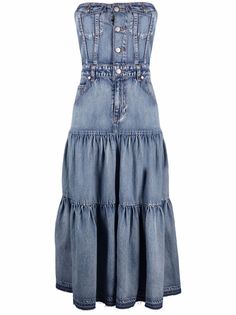 RED Valentino джинсовое платье без бретелей