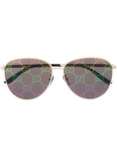 Gucci Eyewear солнцезащитные очки GG0945 с узором на линзах