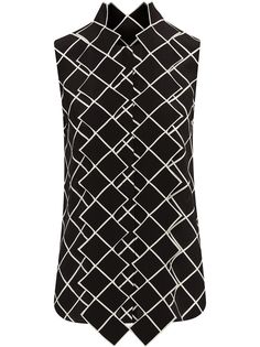 Oscar de la Renta блузка в клетку Windowpane