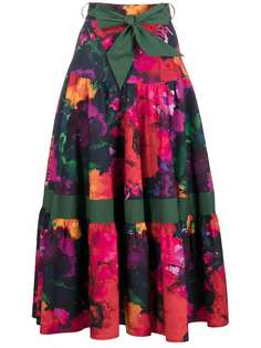 Talbot Runhof юбка А-силуэта с цветочным узором