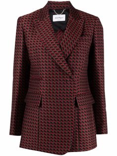 Salvatore Ferragamo блейзер асимметричного кроя с узором