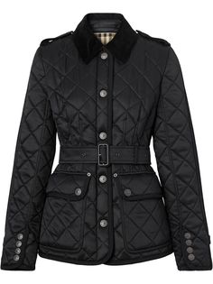 Burberry стеганая куртка с поясом