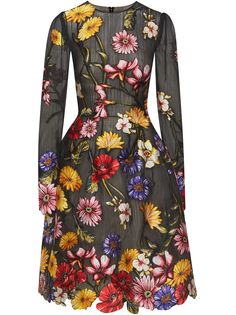 Oscar de la Renta платье с цветочным принтом