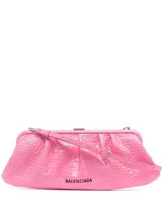 Balenciaga клатч Cloud XL с тиснением под крокодила